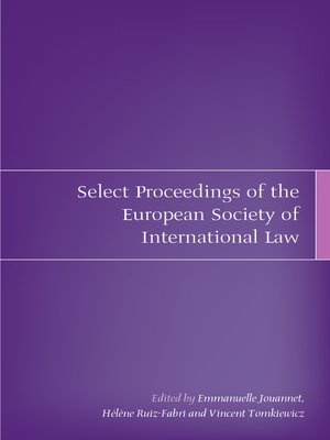 cover image of Select Proceedings of the European Society of International Law, Volume 1